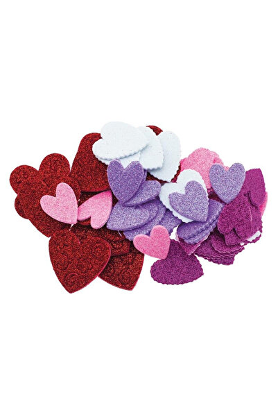 BREWIS Stickere decorative set 64 buc 3D inimioare multicolor