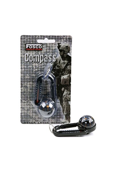 FOSCO Industries Carabiner Με Πυξίδα Και Θερμόμετρο