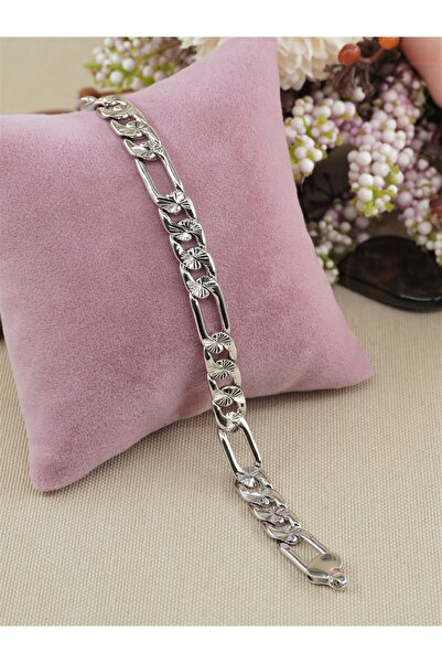 Bilge Takı Vip Silver Color Sparkling Cut Chain Model Xuping Steel Bracelet, ...