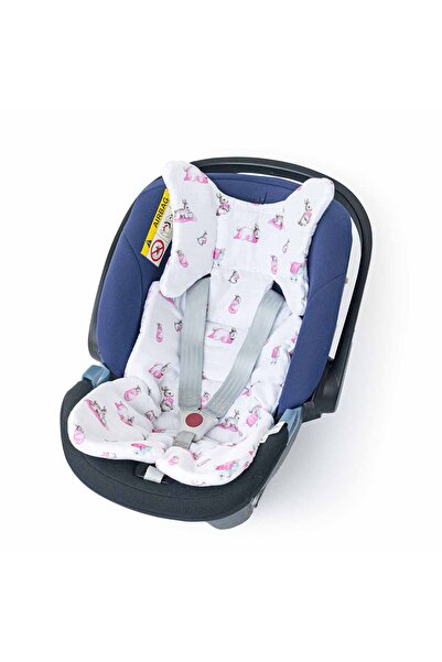 DEUX LAPINS %100 Pamuk Bébé Lapin Rose Baby Girl Stroller and Car Seat Cushion