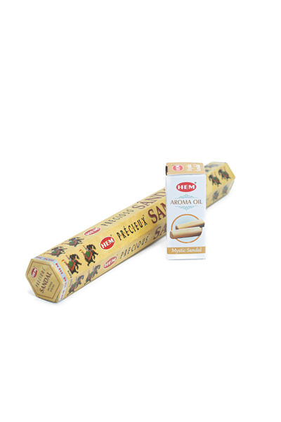 Hem Set Santal – Bețișoare parfumate și Ulei parfumat