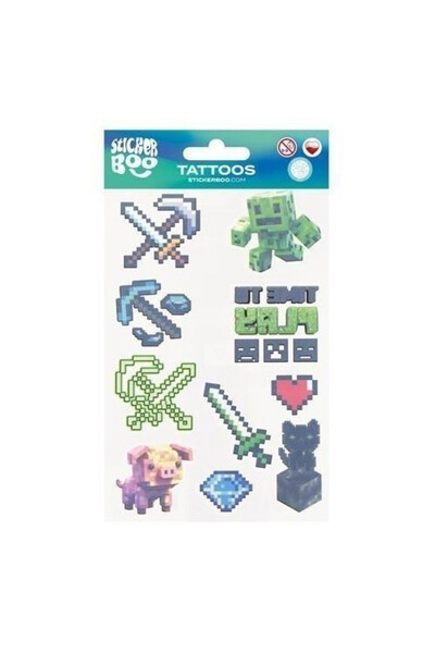 Sticker BOO Tatuaje temporare/stickere Sticker Boo, modele pixelate, pentru c...