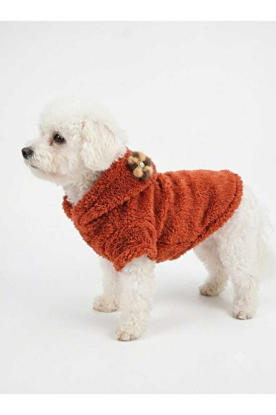 atelyu Cat Dog Outfit Cinnamon Colored Plush Cardigan