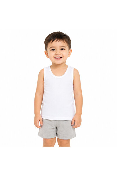 Generic White Sleeveless Undershirt for Boys, Sizes 3-6 Years