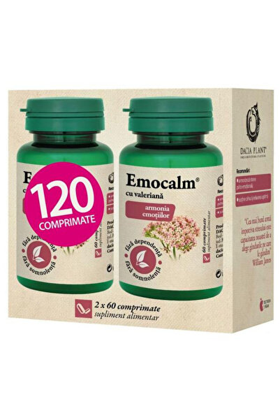 Dacia Plant Emocalm cu Valeriana - Armonia Emotiilor, 60 comprimate 1 + 1 gratis