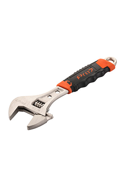 Lawazim Pro7 8inch Carbon Steel Adjustable Wrench, 20mm Jaw, Fiber Handle and...