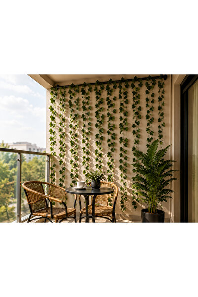 Doğahome 12'li Yapay Sarkıt Sarmaşık Seti 2 Metre 30 cm – Gerçekçi Yeşil Yapraklı Duvar, Balkon, Bahçe ve Etkinlik Dekoru