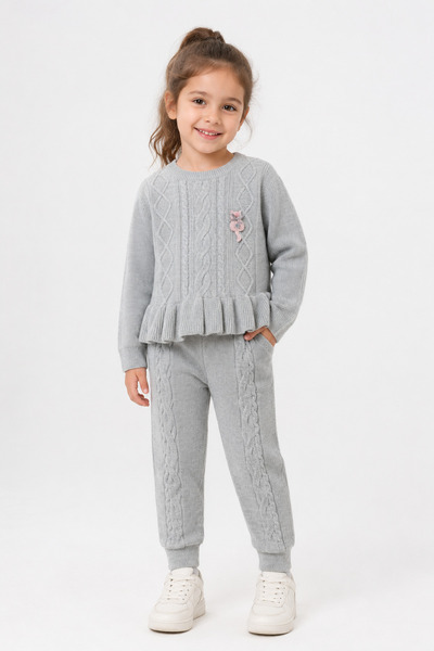 Babyhola Set tricotat pentru fetițe de 1-5 ani 23216