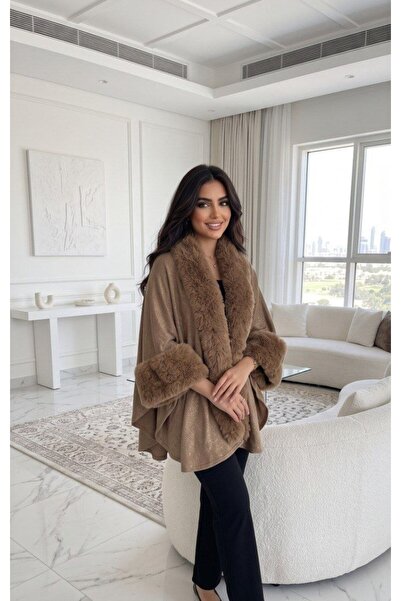 alqarat Aura Luxury Winter Furs-Trimmed Shawl