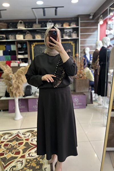 HÜMEYRA BUTİK Shoulder Ruffle Skirt Set
