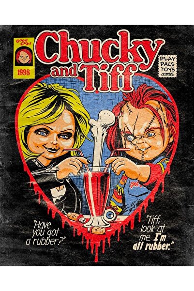 ESLEM Chucky Poster Retro Çizgi Roman Kalın Kağıt Baskı Duvar Tablosu Korku F...