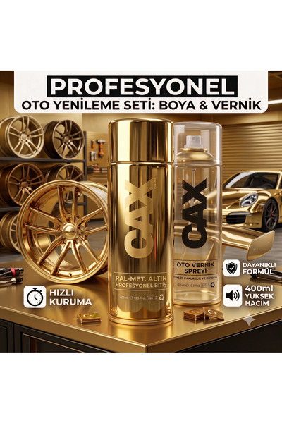 caxcolors CAX Colors Profesyonel Oto Yenileme Seti - Altın gold efekt Sprey B...