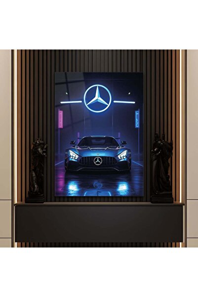 ArtStationTR Mercedes AMG Cam Tablo – Neon Işıklar Gece Sahnesi