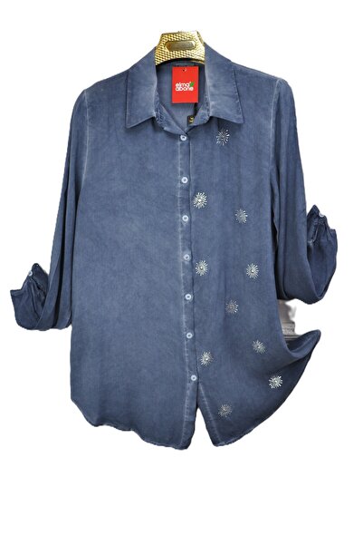 elma abone Plus Size Women's Ten Sel Cotton Shirt
