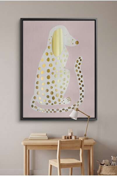 Jasmine Art Gold Foil Dalmatian Puppy Kids Wall Art | Portrait Framed Canvas ...