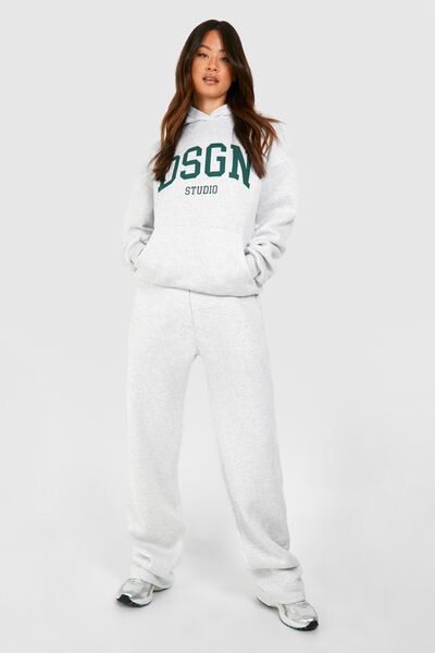 Boi Dsgn Studio Tracksuit Set - Gray Printed Set Jogger Sweatshirt Wide Leg H...