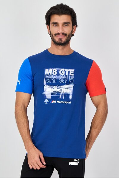 Puma x BMW Motorsport Men Sportswear Fit Short Sleeve Outdoor T-Shirt, Blue