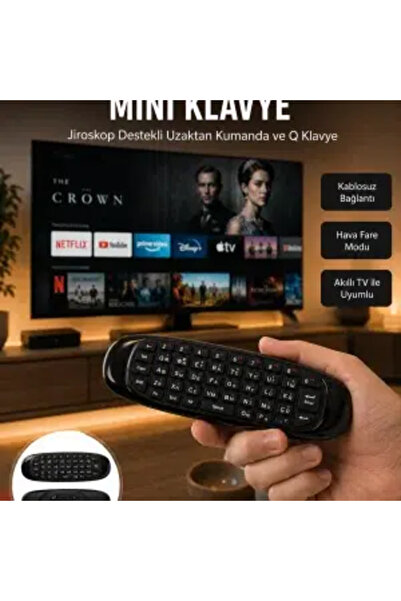 taştekin global 3’ü 1 Arada Kablosuz Hava Mouse Mini Klavye Kumanda Yeni Nesil