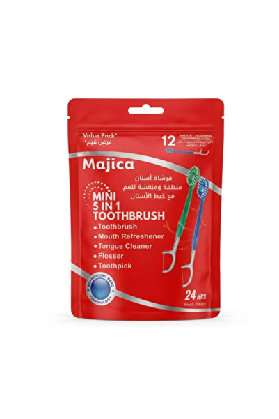 Majica Toothbrush Cleaner and Freshener for Mouth with Dental Floss 12 Pieces