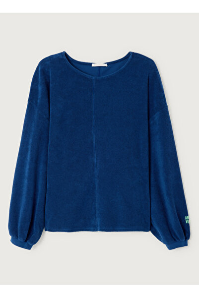 American Vintage Lacivert Kadın %100 Pamuk Standart Sweatshirt FUX03AE26