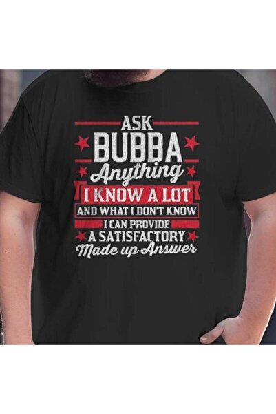 12 HERTZ تي شيرت رجالي بطباعة "Ask Bubba Anything" - تصميم كلاسيكي غير رسمي ب...