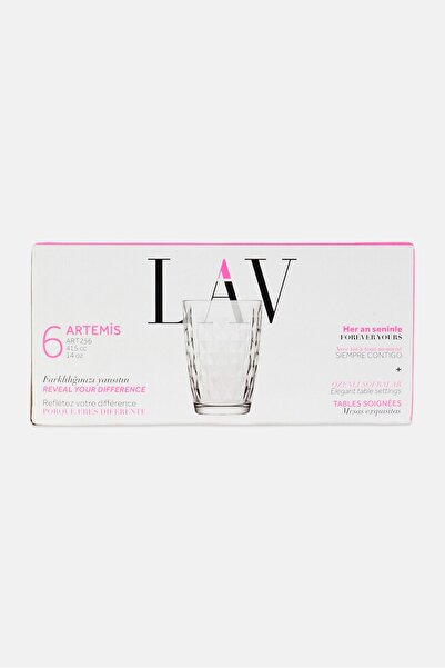 LAV 6 Pieces Artemis Highball Glasses 415ml, Transparent