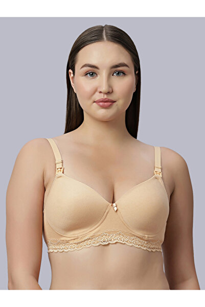 Eden By Styli Beige Heavily Padded Nursing Maternity Bra