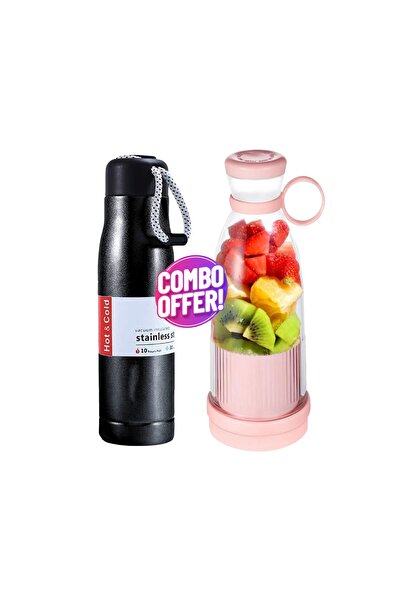 Zen Store 2 PC Combo – Stainless Steel Vacuum Flask & Portable Personal Blend...
