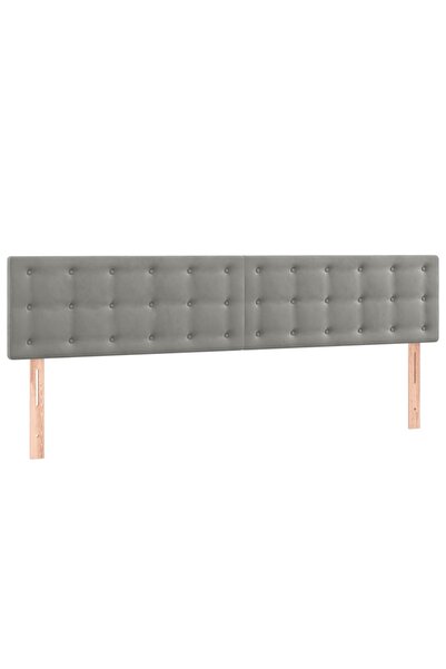 vidaxl Tăblii de pat, gri deschis, 200x5x78/88 cm, catifea