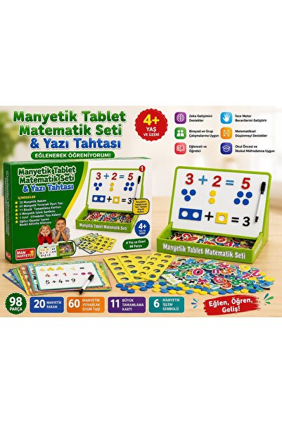 scntoys Manyetik Tablet Matematik Seti Yazı Tahtası 98 Parça Eğitici Matemati...