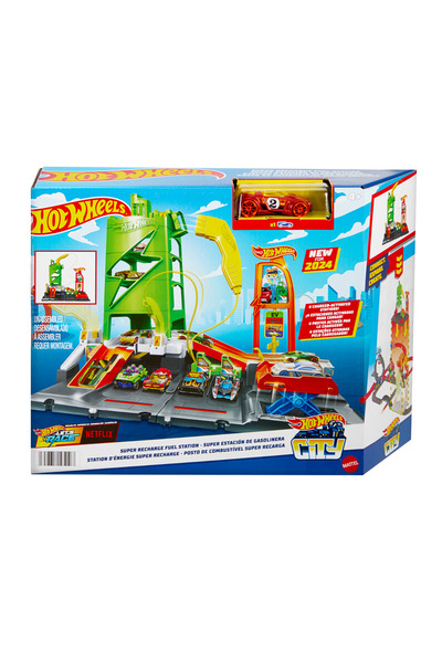 HOT WHEELS Statie de alimentare auto cu masina inclusa, Hot Wheels, 1:64, HTN79