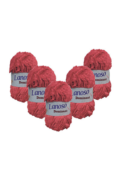 Lanoso Dominant 100 Gr 75 Mt 5 Pieces (938) Light Red 100% Polyester Microfib...