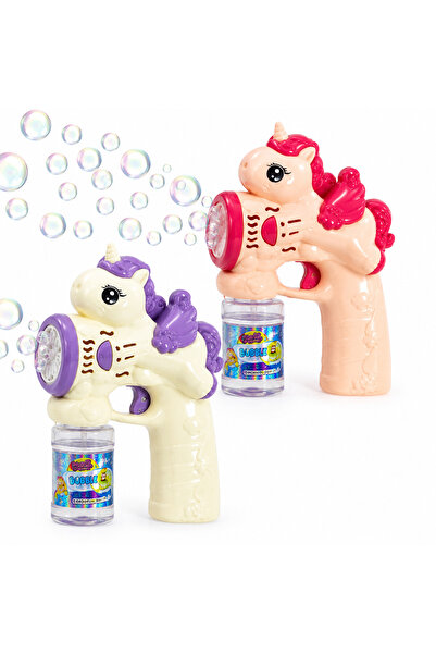 DoruCO Işıklı Unicorn Baloncuk Tabancası – Otomatik Köpük ve Baloncuk Makinesi