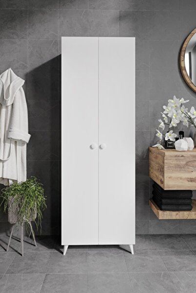 KZNMOB HOME 2 Kapaklı 5 Bölmeli Geniş Çok Amaçlı Banyo Dolabı - Tamamı 1. Kal...