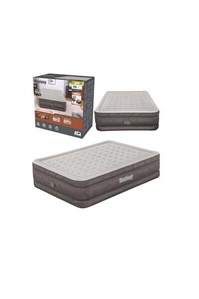 BESTWAY Saltea gonflabilă pentru 2 persoane cu pompă electrică, 203x152 cm, 2...