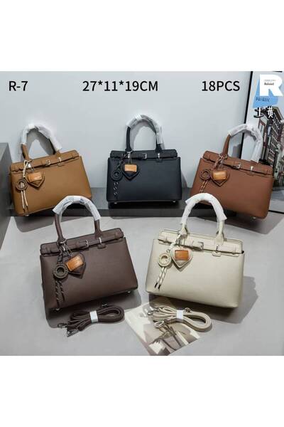Relax for bags Classic Tote Handbag with Front Clasp Strap and Heart Accessor...