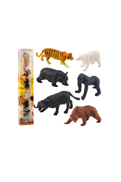 LEAN Set de figurine mini animale sălbatice, 6-8 cm, 6 piese, 23289