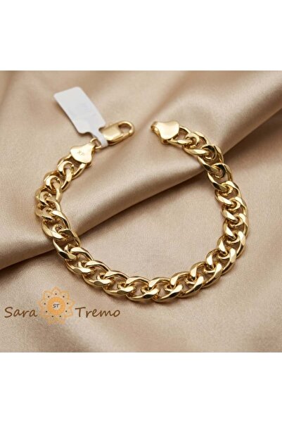 SaraTremo Brățară unisex Dario, placată triplu cu aur de 14K, 20 cm