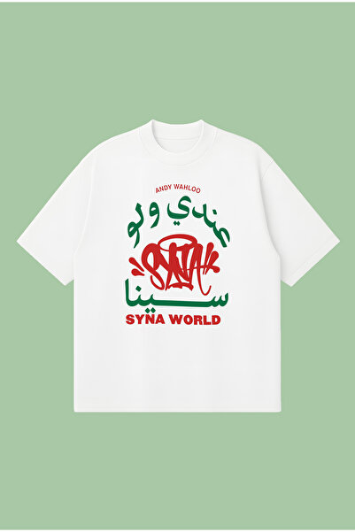 PURE POWER تيشيرت عربي مطبوع من Synaworld بقصة واسعة وفضفاضة للجنسين مصنوع من...