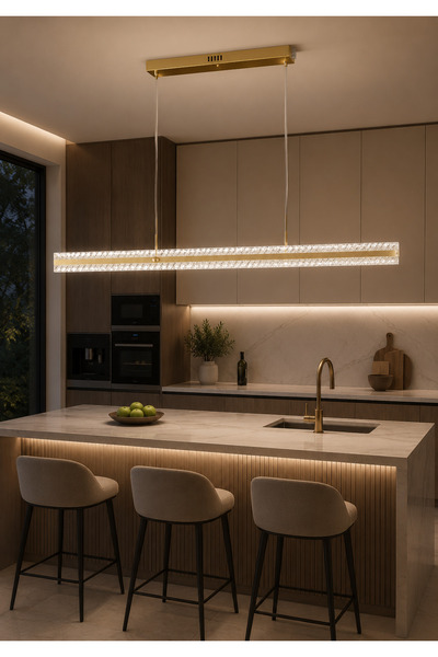 Greca Lumera Long Chandelier 120cm Multi-Colored Light 55W |   Suitable for D...