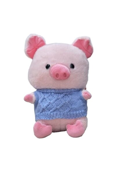 MASHASHOP Плюшена играчка, Прасчо, синьо/многоцветно, 25 см