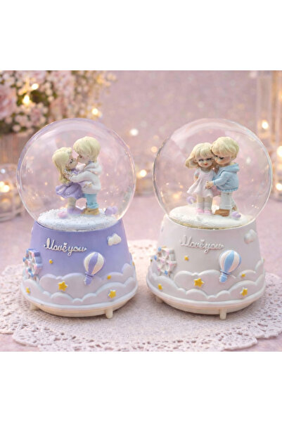 Store Lavly Büyük Boy Müzikli Kar Küresi 18 cm - Sevgiliye Özel Romantik Deko...