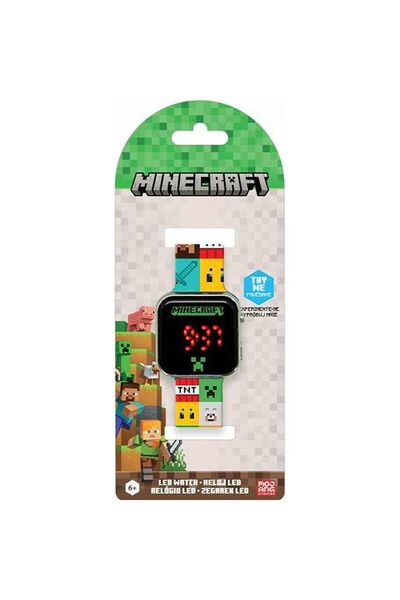 MINECRAFT Ceas de mana copii led Spades MIN4272 Multicolor