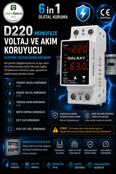 ÇağatayElektrik Monofaze Voltaj | Akım | Faz | Nötr | Yüksek - Alçak Voltaj A...