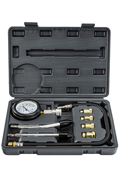 Powermat Tester de compresie pentru motoare pe benzină PM-MCSB-8T, 8 piese, P...