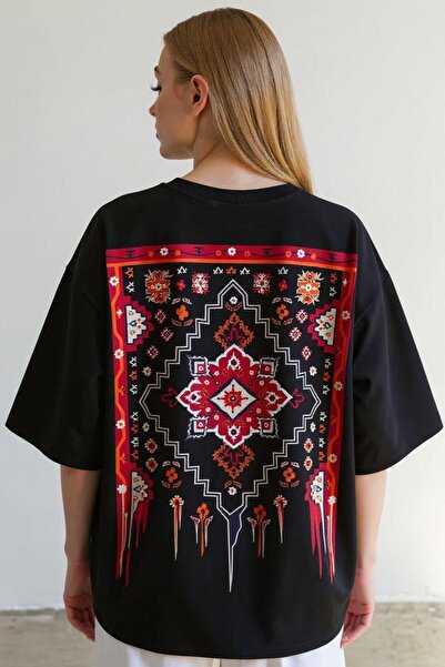 bellanova Unisex πολύχρωμο μπλουζάκι με στάμπα Oversize Streetwear Άνετη εφαρ...