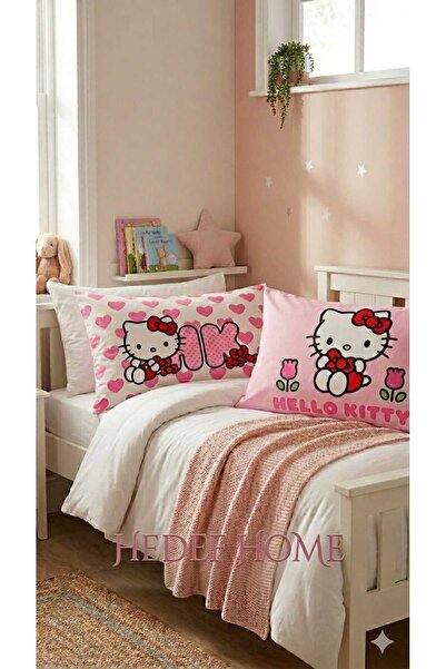 Taç Lisanslı Hello Kitty Yastık Kılıfı (Tekli) %100 Pamuk