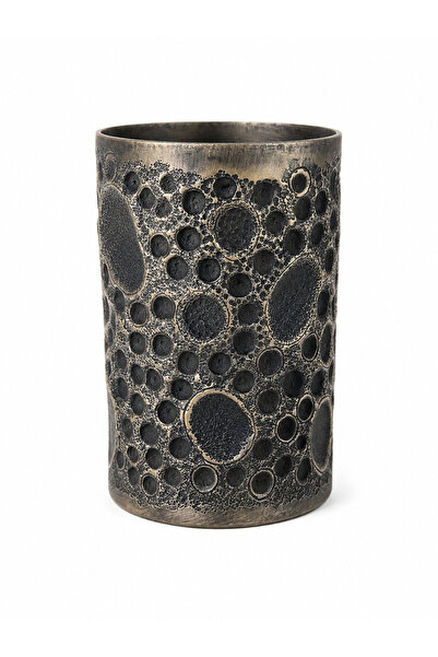VERRA CONCEPT Modern Textured Brass Pen Holder |   Handcrafted Desktop Pen Or...