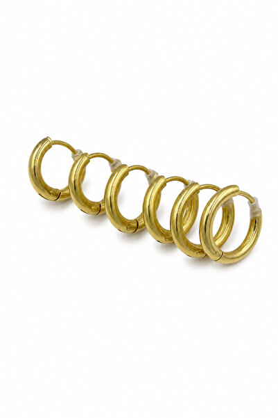 Jack Ferrero Yellow Color Steel Hoop Earring Set of 5 for Women Men Unisex Da...