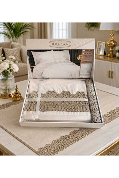 çeyizköşesi Hürbak Double Dowry Cotton Duvet Cover Set Boxed 4 Pieces
